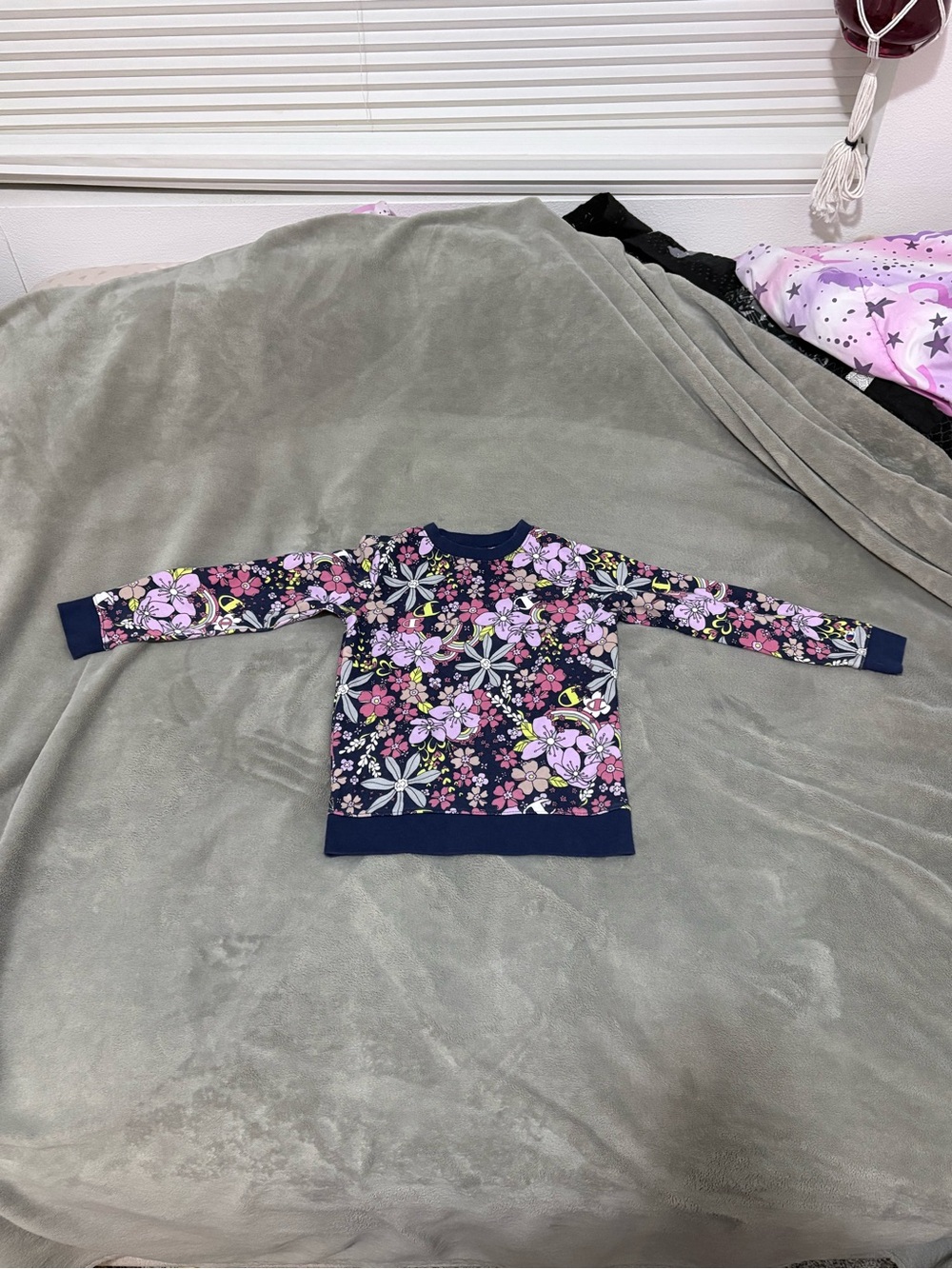 Champion Navy Floral Crewneck Sweatshirt for Kids